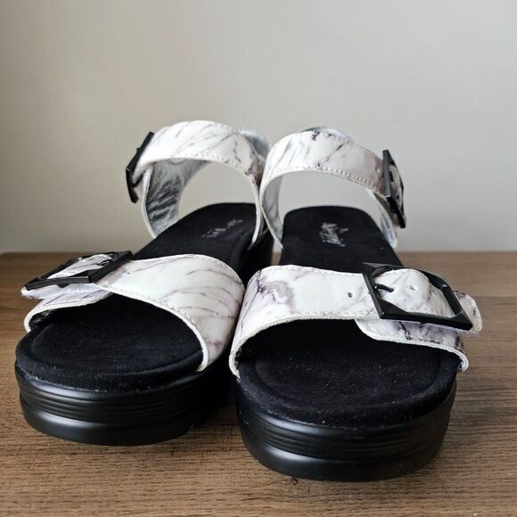 LIKE NEW ALEGRIA BY PG LITE MARBLE PATTERN LEATHER LINED STRAPPY SANDALS 40/ 9 - Picture 2 of 16